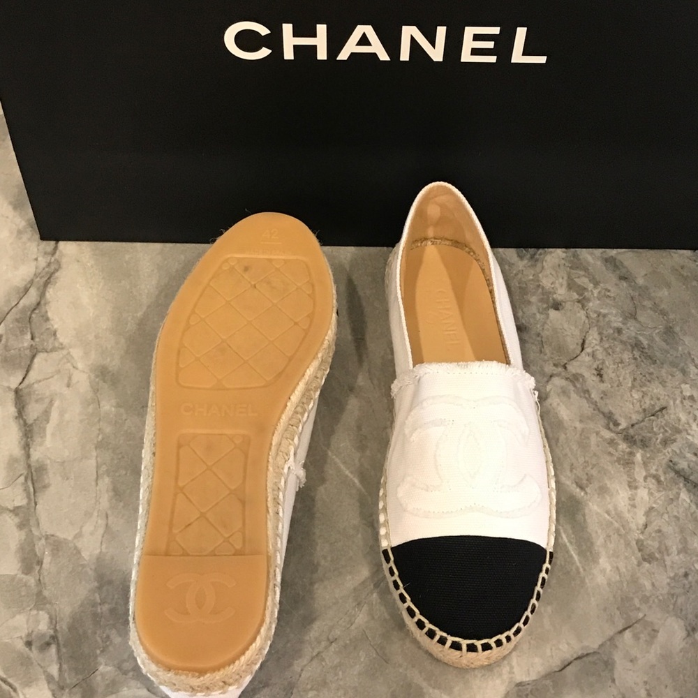 White Chanel Espadrilles. Size 42.
